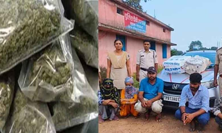 छत्तीसगढ़-जशपुर में पांच तस्करों से 26 किलो गांजा बरामद, ओडिशा से पंजाब ले जाते समय पकड़ा