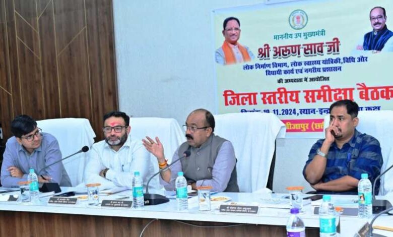 उप मुख्यमंत्री अरुण साव ने विकास कार्यों की समीक्षा की उप मुख्यमंत्री अरुण साव ने विकास कार्यों की समीक्षा की