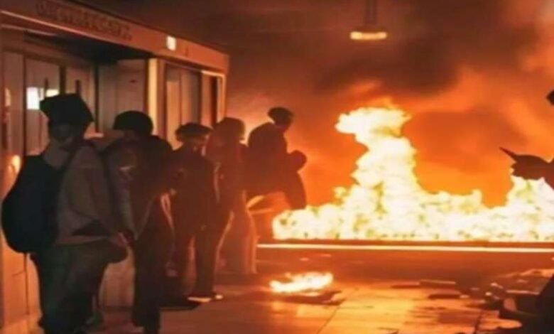 BKC मेट्रो स्टेशन के बेसमेंट में लगी आग, मेट्रो सेवाएं अस्थायी रूप से रोकी गईं BKC मेट्रो स्टेशन के बेसमेंट में लगी आग, मेट्रो सेवाएं अस्थायी रूप से रोकी गईं