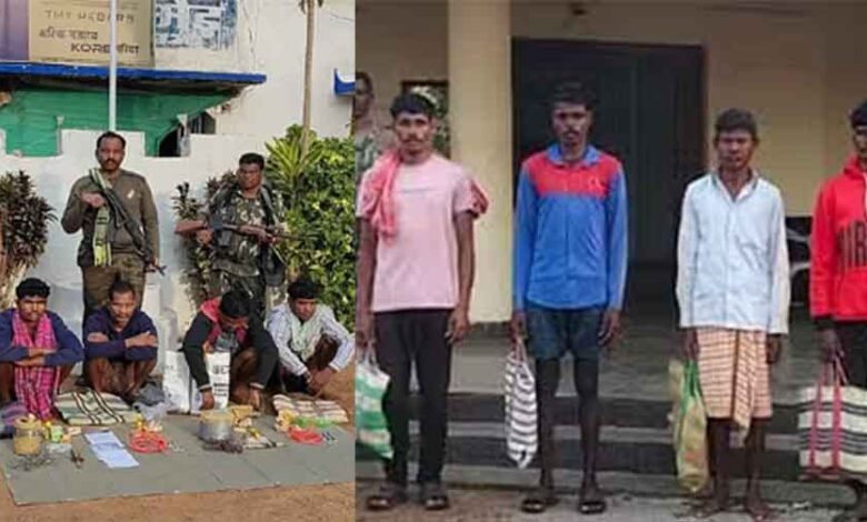 छत्तीसगढ़-बीजापुर के अलग-अलग इलाकों में आठ नक्सली गिरफ्तार, विस्फोटक व नक्सली साहित्य बरामद