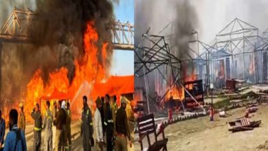 महाकुंभ में फिर लगी आग, कई पंडाल जलकर राख, डोम सिटी में भी उठी आग की लपटें