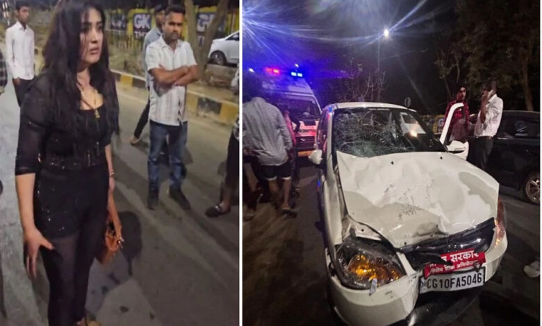 राजधानी रायपुर में बीती रात रशियन युवती ने नशे की हालत में तेज रफ्तार से कार से स्कूटी को टक्कर मारी राजधानी रायपुर में बीती रात रशियन युवती ने नशे की हालत में तेज रफ्तार से कार से स्कूटी को टक्कर मारी