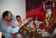 उप मुख्यमंत्री अरुण साव कर्मा माता मंदिर प्राण प्रतिष्ठा एवं सम्मान समारोह में हुए शामिल