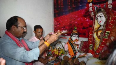 उप मुख्यमंत्री अरुण साव कर्मा माता मंदिर प्राण प्रतिष्ठा एवं सम्मान समारोह में हुए शामिल