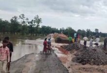 बारिश की वजह से बिलासपुर पेंड्रा गौरेला को मध्यप्रदेश जोड़ने वाला नेशनल हाईवे बहा,  यातायात बुरी तरह प्रभावित