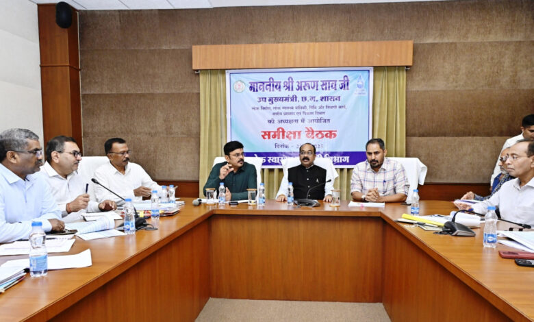 90 प्रतिशत पूर्णता वाली योजनाओं के काम तत्परता से पूर्ण कर जल्द जलापूर्ति शुरू करें –उप मुख्यमंत्री अरुण साव… 90 प्रतिशत पूर्णता वाली योजनाओं के काम तत्परता से पूर्ण कर जल्द जलापूर्ति शुरू करें –उप मुख्यमंत्री अरुण साव…
