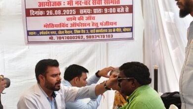 मां नर-वर सेवा समिति ने लगाया निःशुल्क नेत्र परीक्षण शिविर
