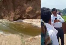 तेज बहाव से गेरसा बांध टूटा, 30 एकड़ फसलों पर संकट, किसान चिंतित
