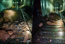 केके रेल लाइन पर गिरे पत्थर से ट्रेनें रुकीं, यात्रियों को घंटों इंतज़ार करना पड़ा