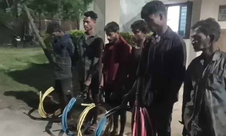 खदान में केबल चोरी करने घुसे 6 चोर गिरफ्तार: 24 घंटे तक सुरंग में फंसे रहे, सुरक्षाकर्मी ने पकड़ा