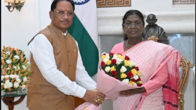 मुख्यमंत्री विष्णुदेव साय ने नई दिल्ली में राष्ट्रपति द्रौपदी मुर्मू से की सौजन्य भेंट