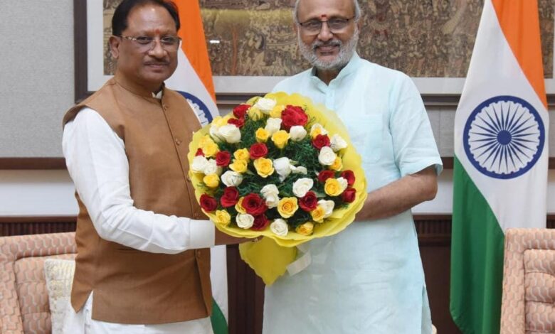 मुख्यमंत्री विष्णु देव साय ने उपराष्ट्रपति सी. पी. राधाकृष्णन से की सौजन्य भेंट….