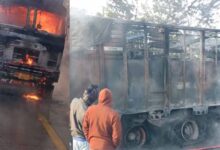 मंडला में बड़ा हादसा: अंजनिया बायपास पर ट्रक का टायर फटा, आग और धमाके से मचा हड़कंप