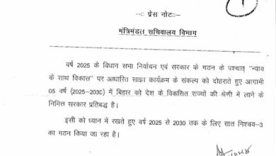 मुख्यमंत्री नीतीश की अध्यक्षता में कैबिनेट की हुई बैठक